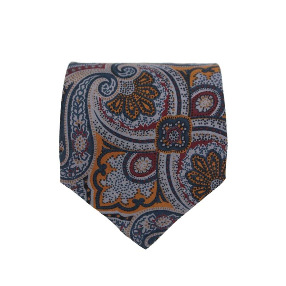 Designer Mens Paisley Print Classic Tie Multicolor